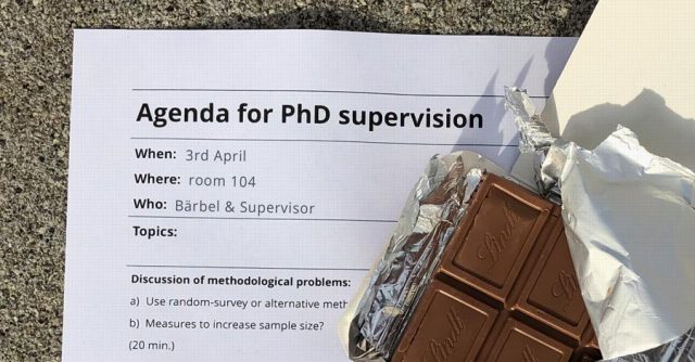 Agenda for PhD supervision and chocolate