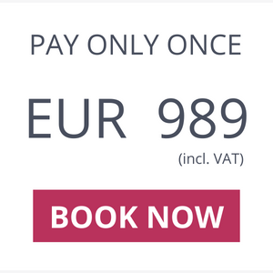 Book now – one-time payment of EUR 989 (incl. VAT)